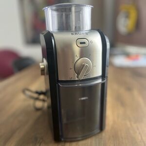 KRUPS Coffee Burr Grinder GVX2 – Black & Stainless Steel – Excellent Condition